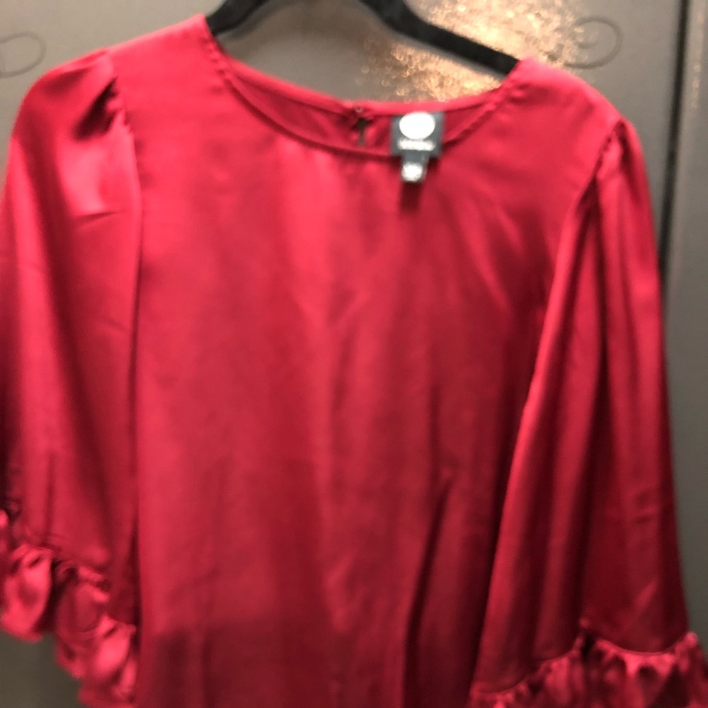 Red silky top